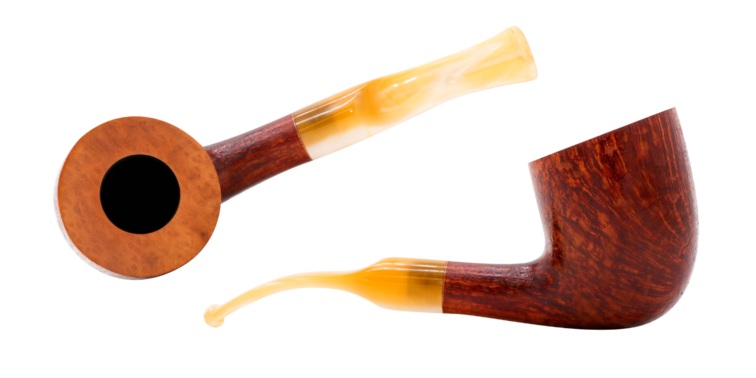 Glacier by Reum Sandblast Bent Horn tobacco pipe