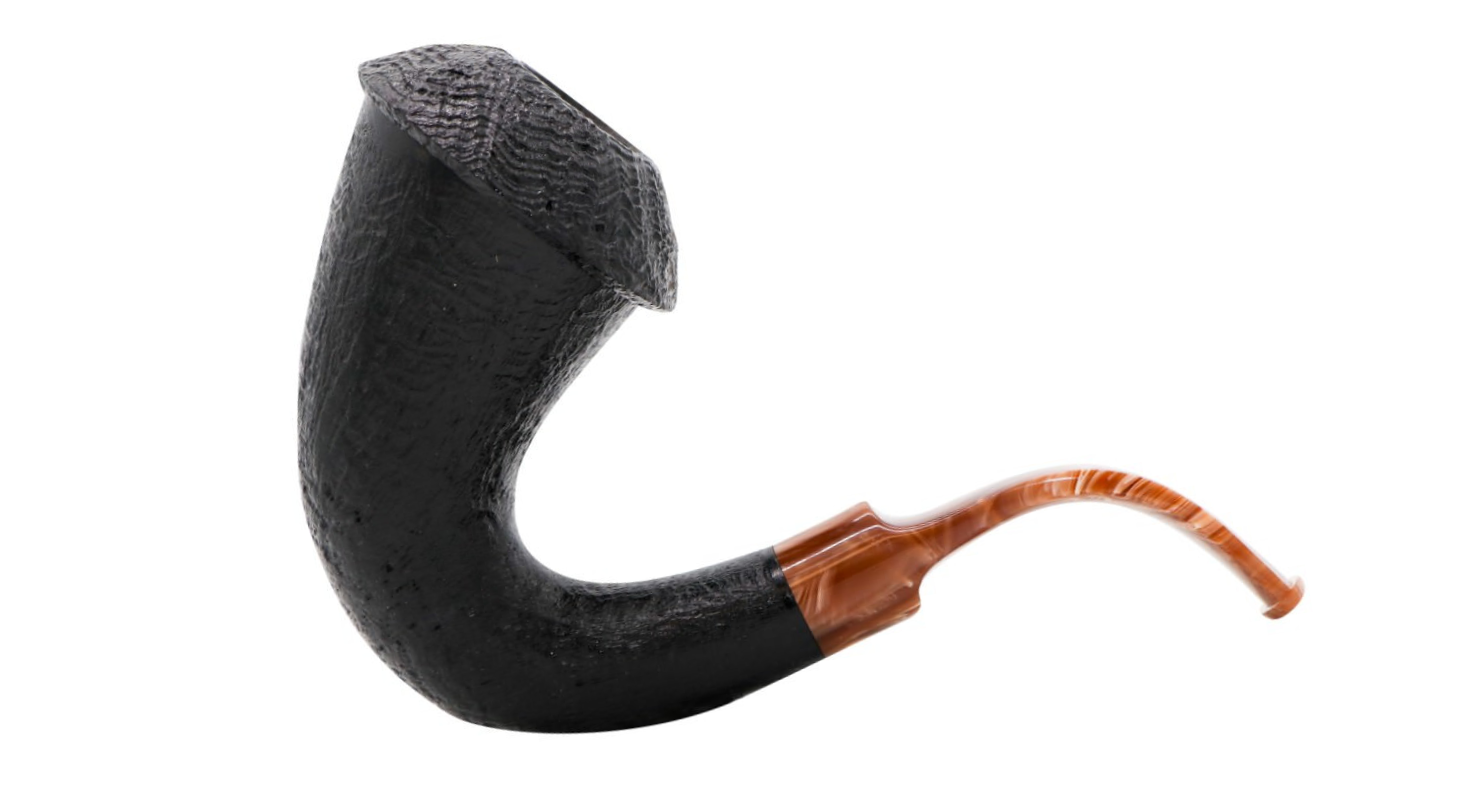 BriarWorks Signature Series TJ Black Sandblast Calabash Tobacco Pipe